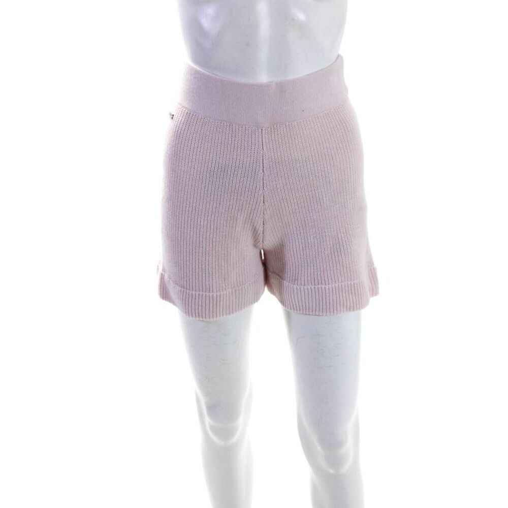 Lune Active Womens Stella Knit Elastic Waist High Rise Shorts Mauve Pink Size XS